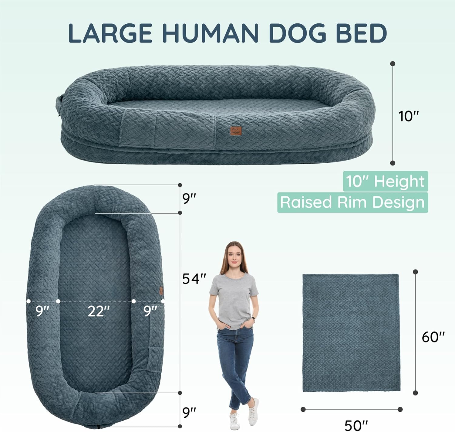 Soft human-sized dog bed