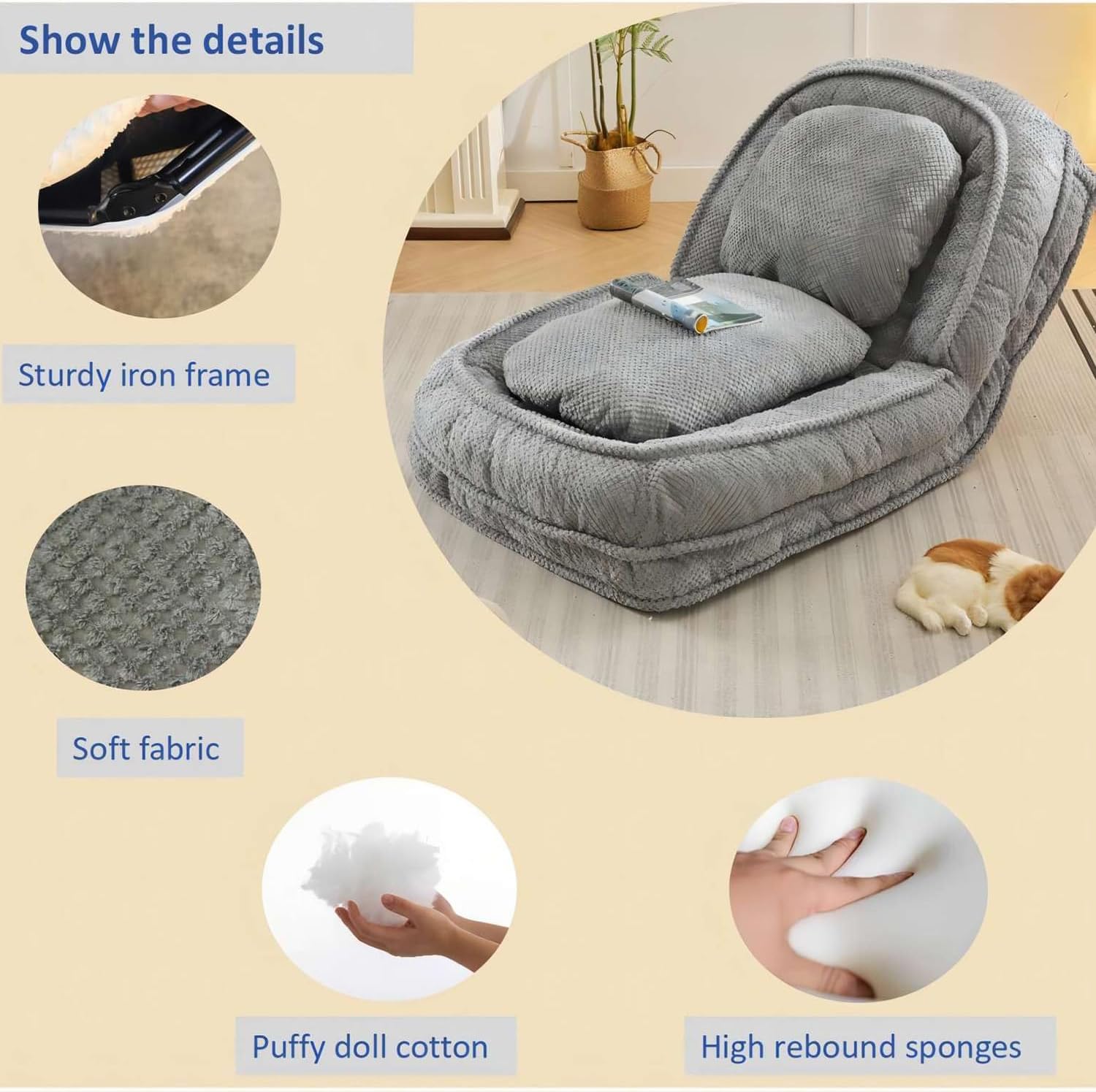 Upholstered Human Dog Bed for Adult & Pets