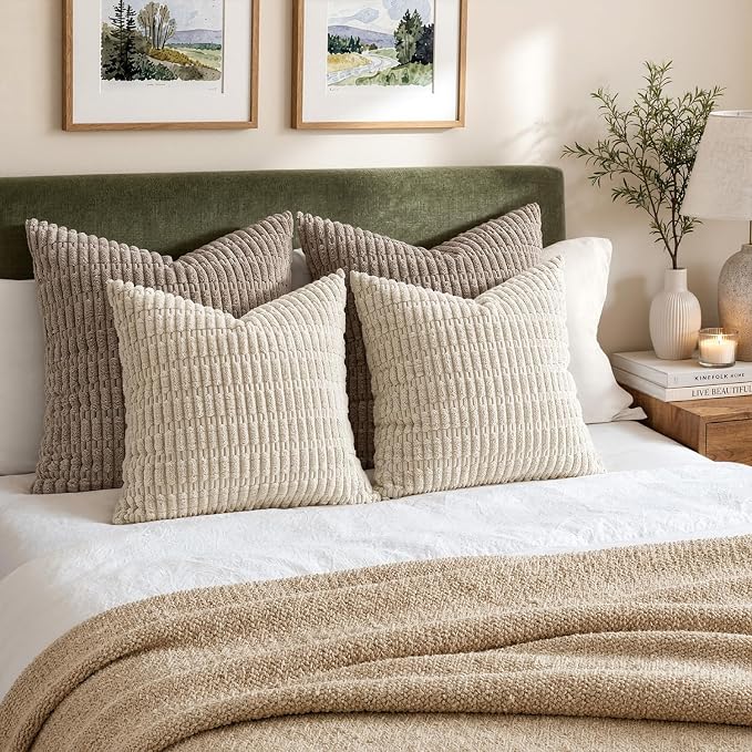 Corduroy Decorative Throw Pillow Covers