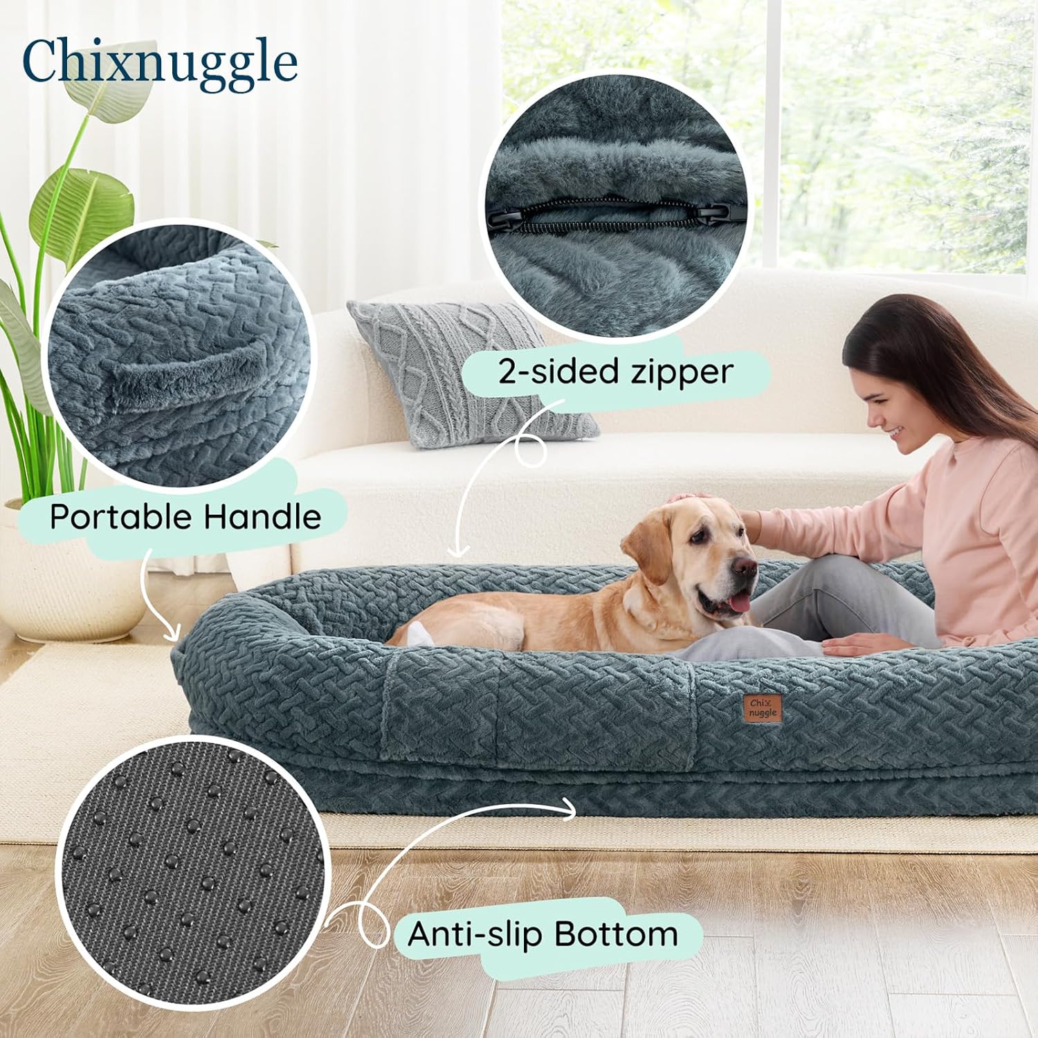 Soft human-sized dog bed