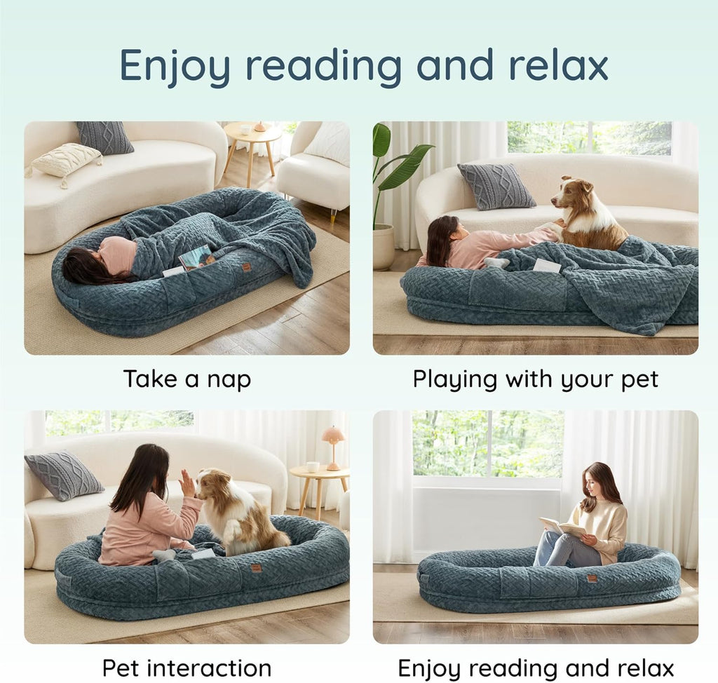 Soft human-sized dog bed