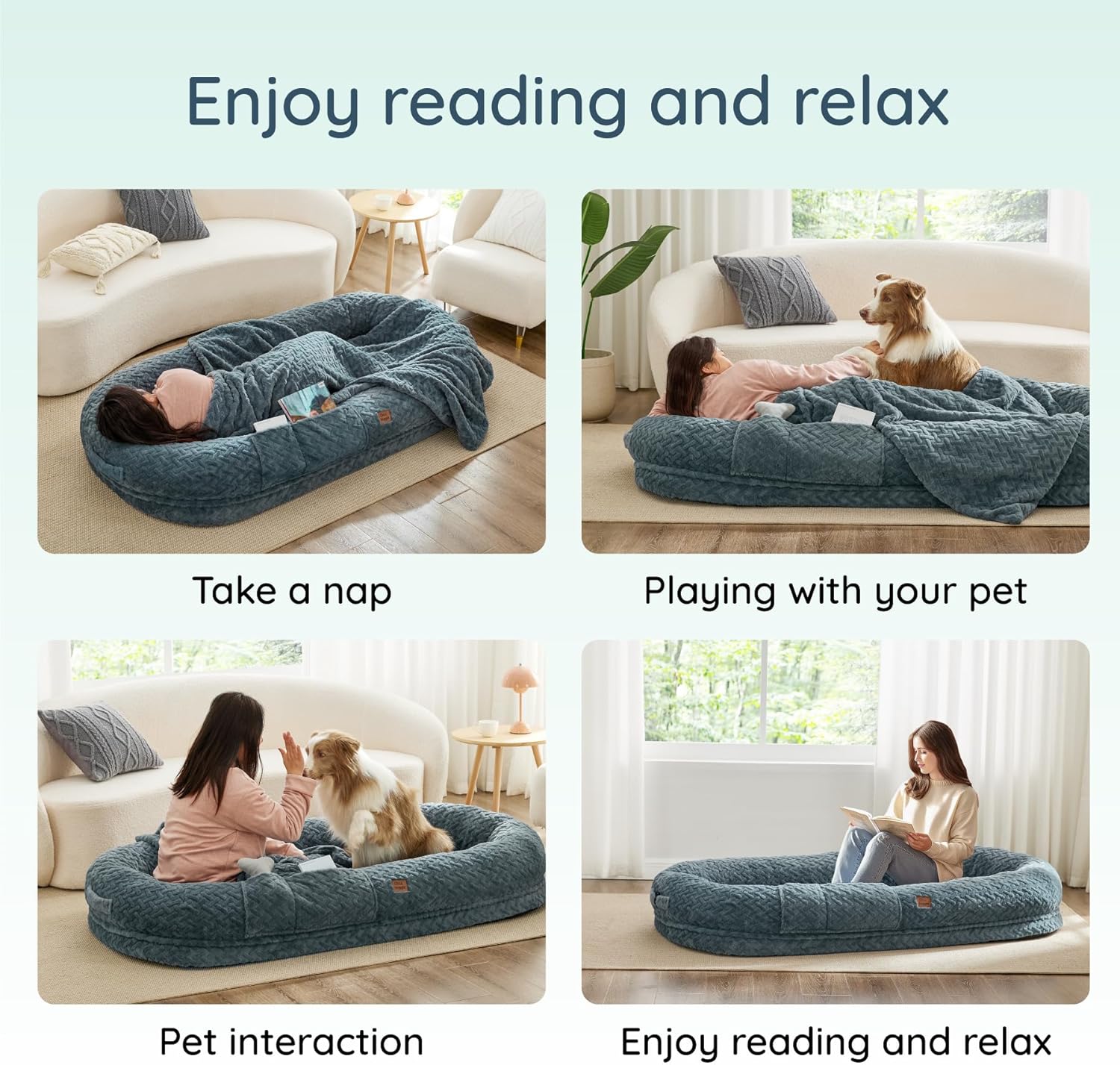 Soft human-sized dog bed