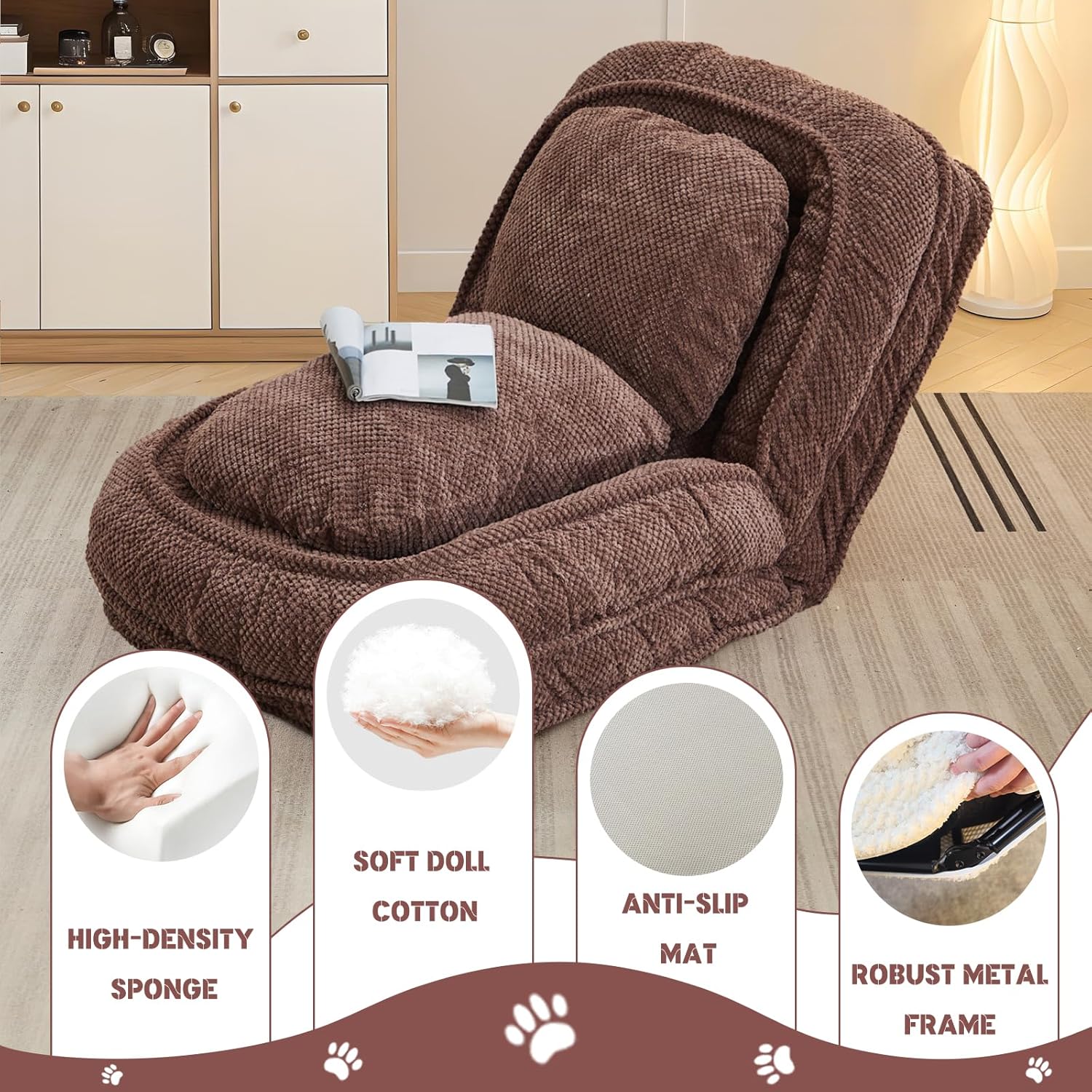 Upholstered Human Dog Bed for Adult & Pets