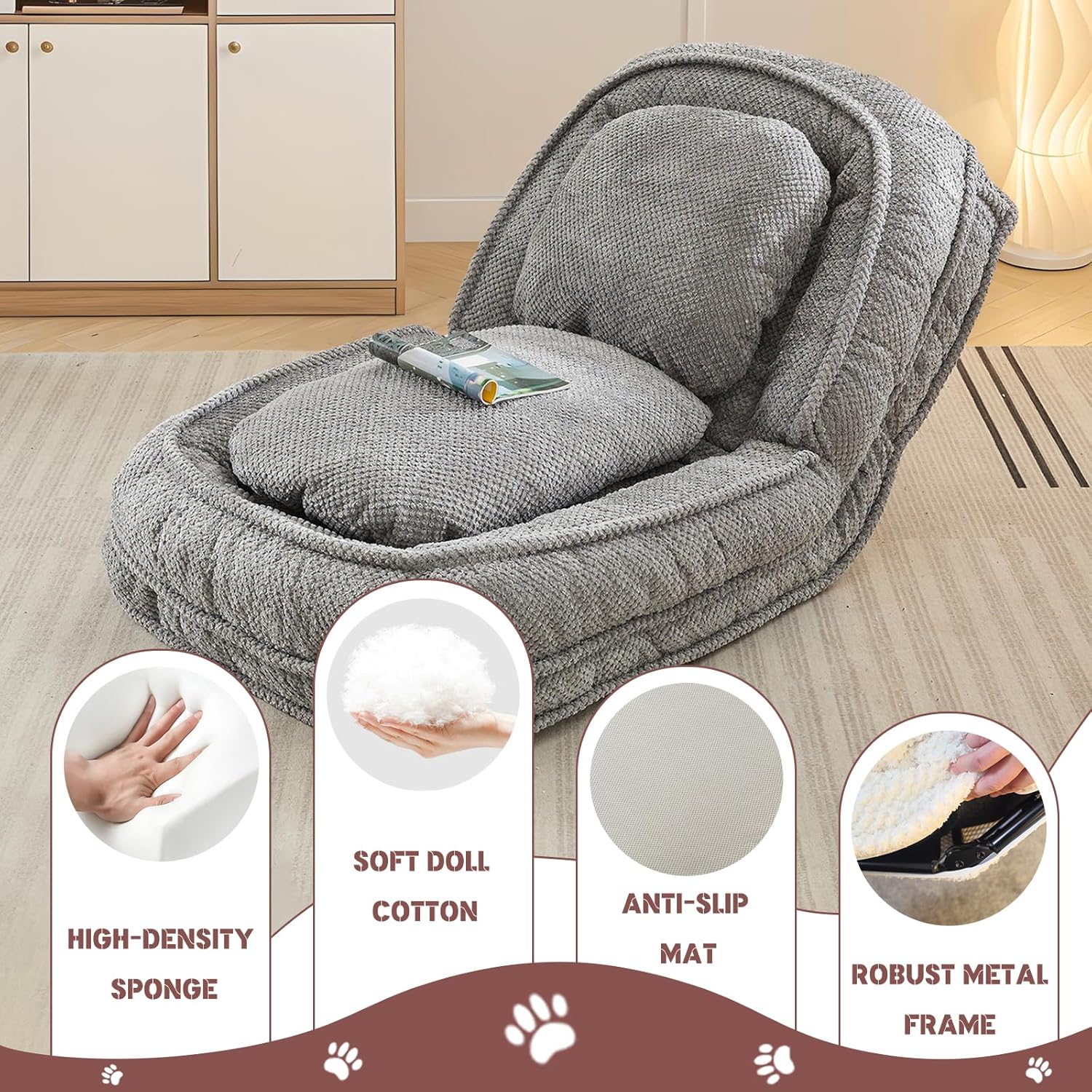 Upholstered Human Dog Bed for Adult & Pets
