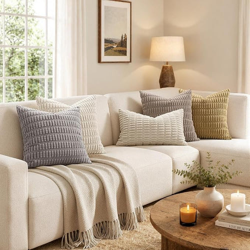 Corduroy Decorative Throw Pillow Covers